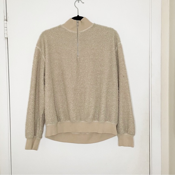 Buffalo David Bitton Sweaters - Buffalo David Bitton quarter-zip fuzzy pullover sweater sweatshirt cream M